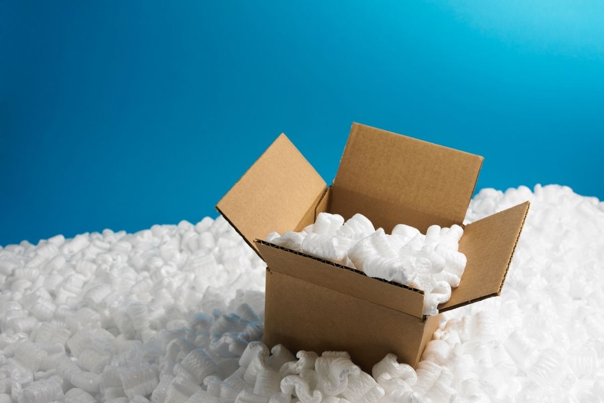 Assorted packing materials for wrapping fragile items