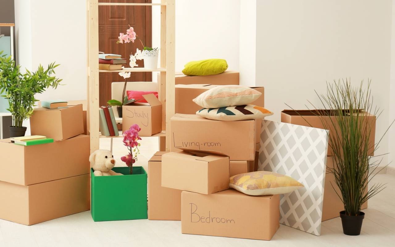 Minimalist packed room after selling and downsizing belongings