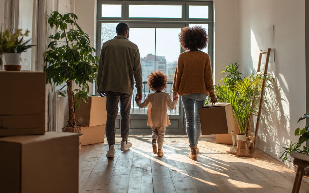 Family following a spring cleaning before a move in San Mateo checklist at home